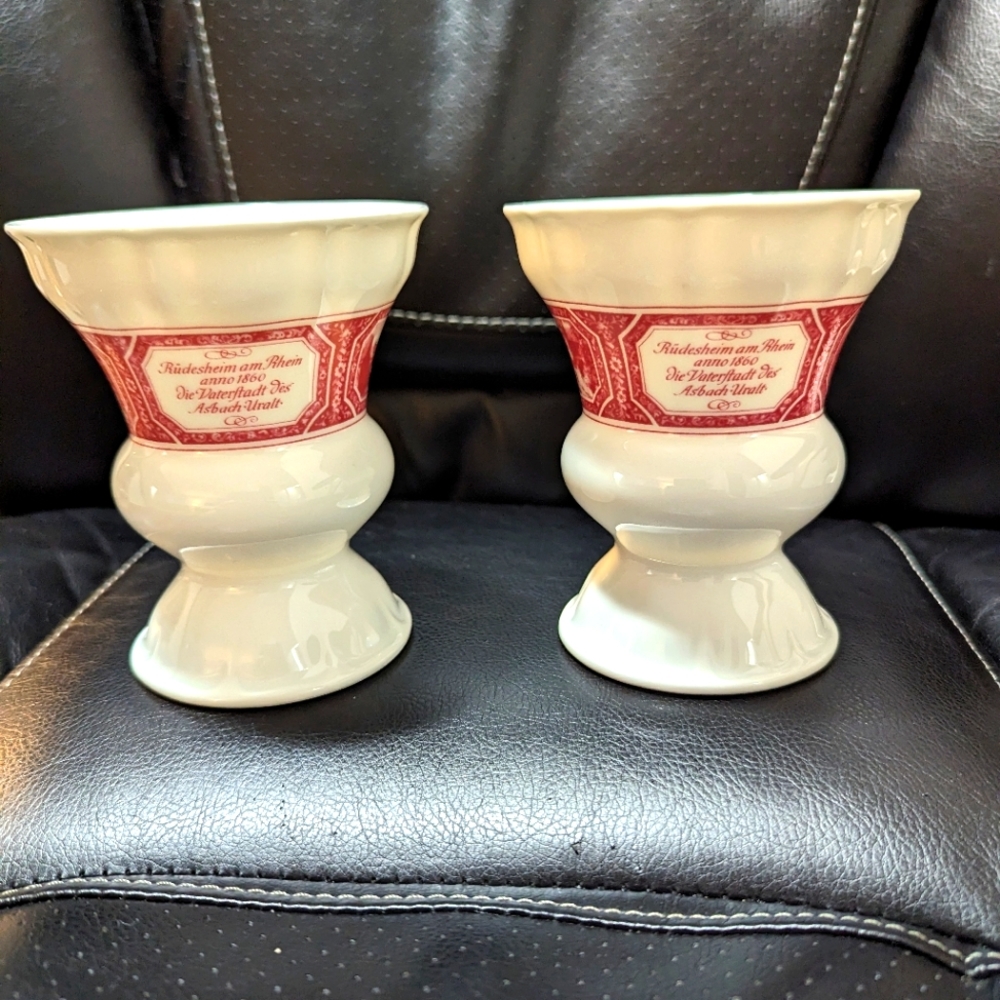 - Heinrich Germany Goblets/cups/Glasses . Porcelain.  Burgundy and white. …